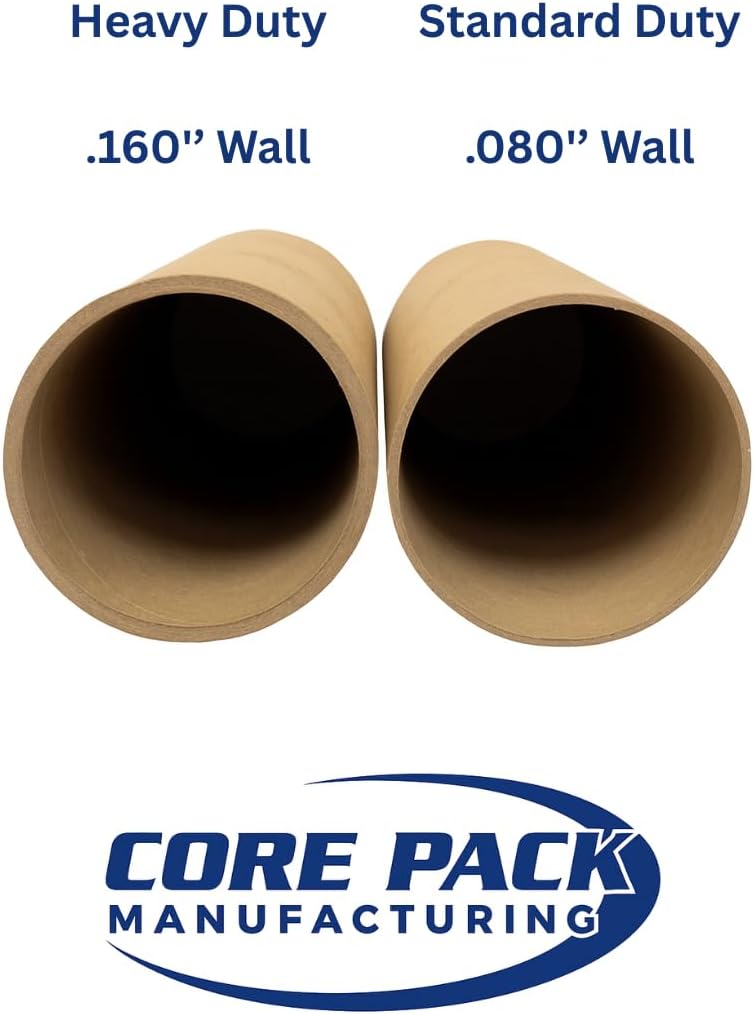 Core Pack أنابيب البريد مع أغطية نهائية. عبوة من 1. واجب قياسي أو واجب ثقيل. للتخزين أو الشحن للوثائق أو الأعمال الفنية أو العناصر الهشة. صنع في الولايات المتحدة الأمريكية. 100% معاد تدويره. (3'' × 24'' SD) - Image 3